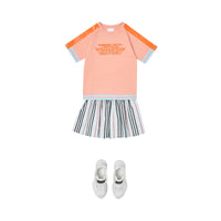 PEACH T-shirt en coton avec coordonnées géographiques et bandes