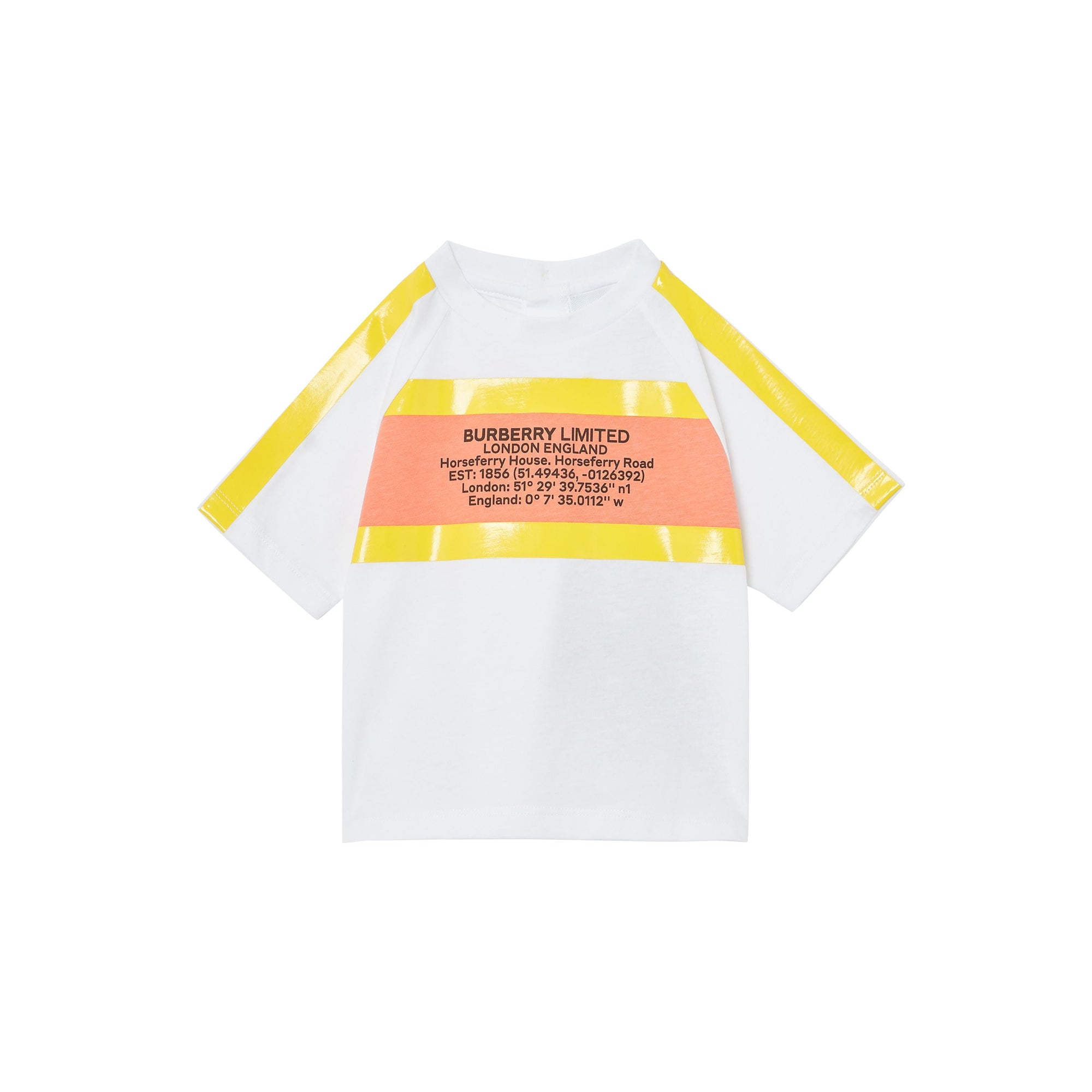 YELLOW T-shirt en coton avec coordonnées géographiques et bandes