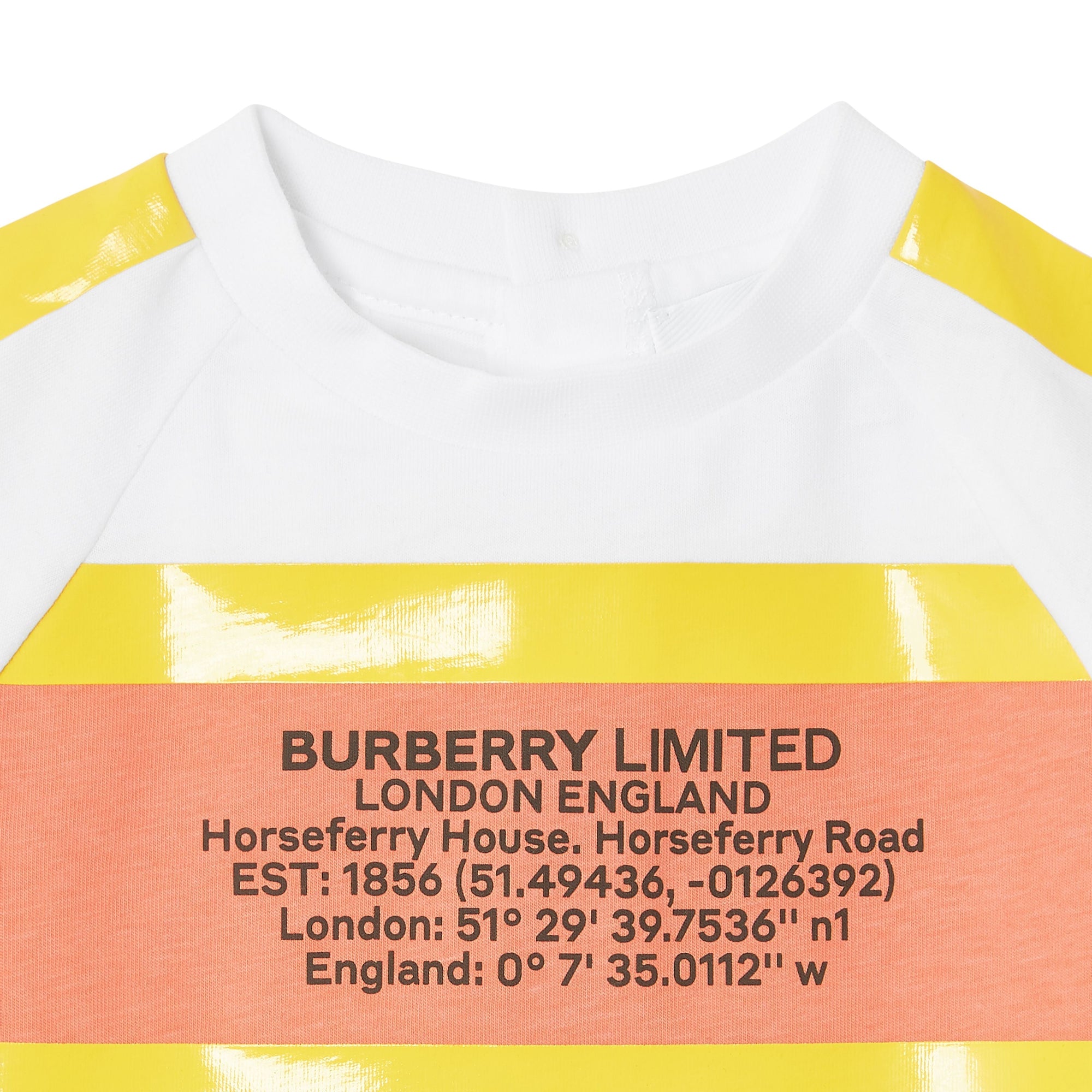 YELLOW T-shirt en coton avec coordonnées géographiques et bandes