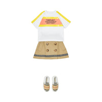 YELLOW T-shirt en coton avec coordonnées géographiques et bandes