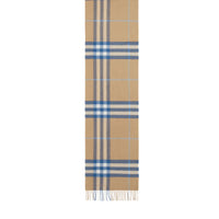 Écharpe classique en cachemire check - Beige d'archive & bleu encre