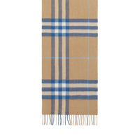 Écharpe classique en cachemire check - Beige d'Archive & Bleu Encre