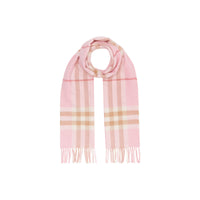 Écharpe classique en cachemire check - Rose bonbon