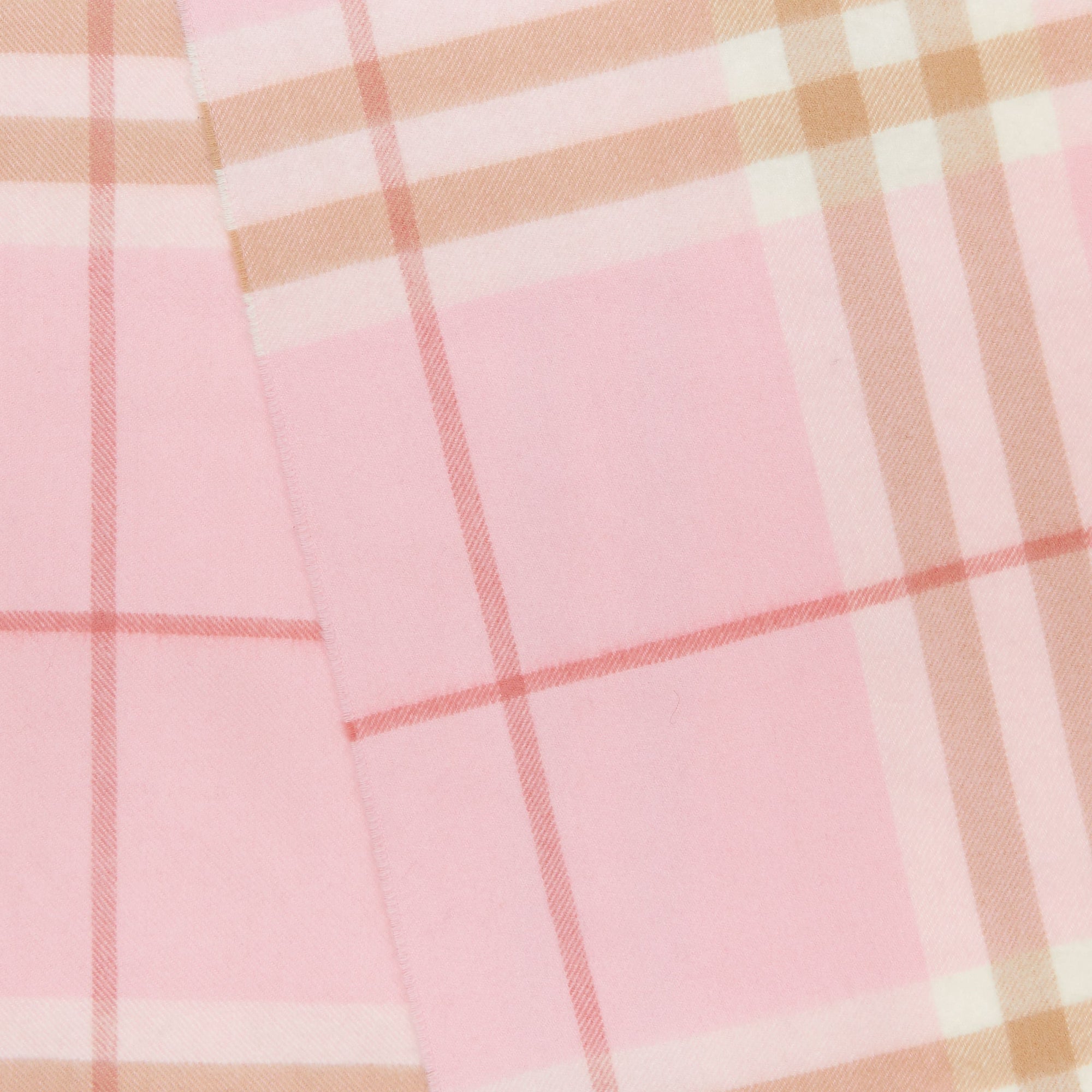 Écharpe classique en cachemire check - Rose bonbon