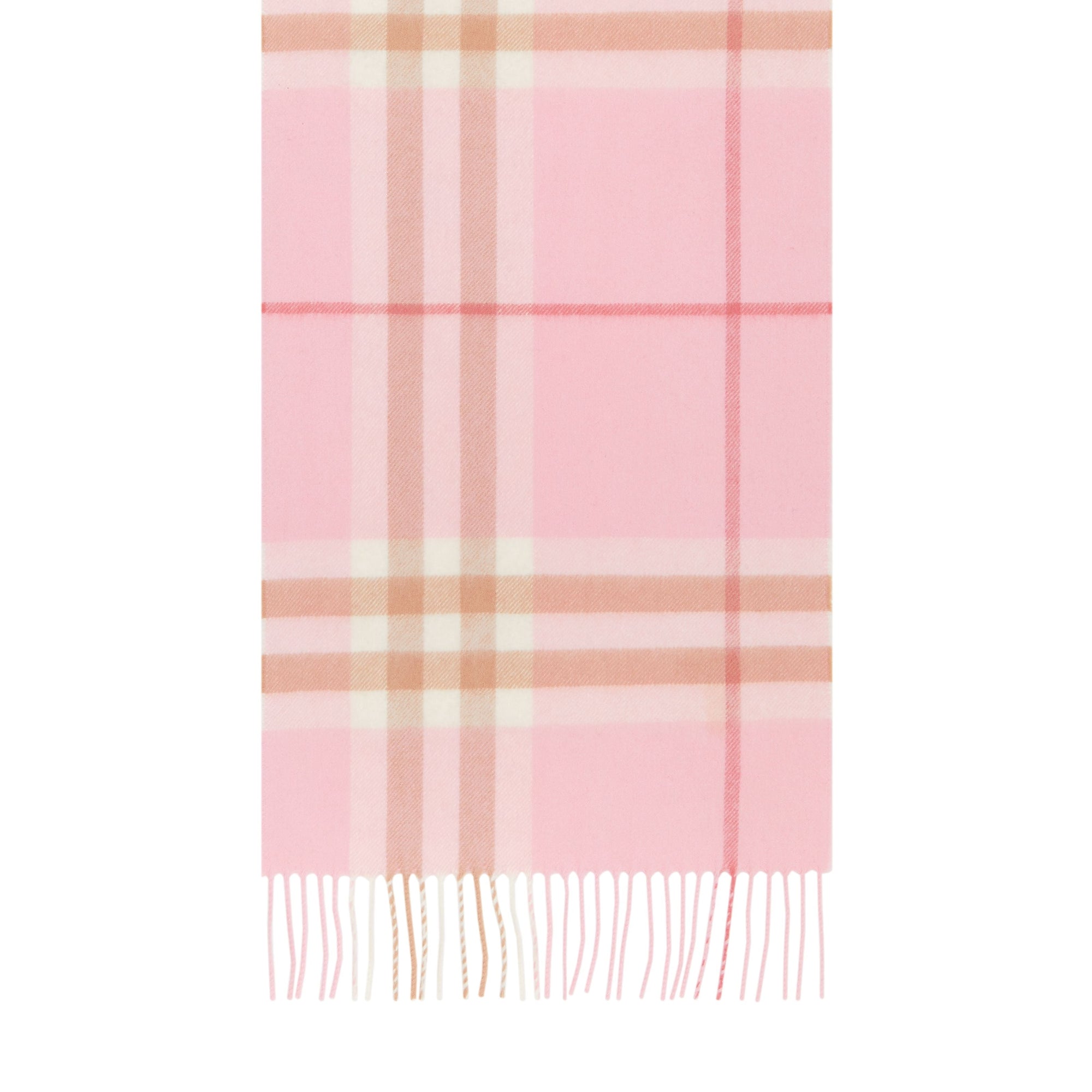 Écharpe classique en cachemire check - Rose Bonbon