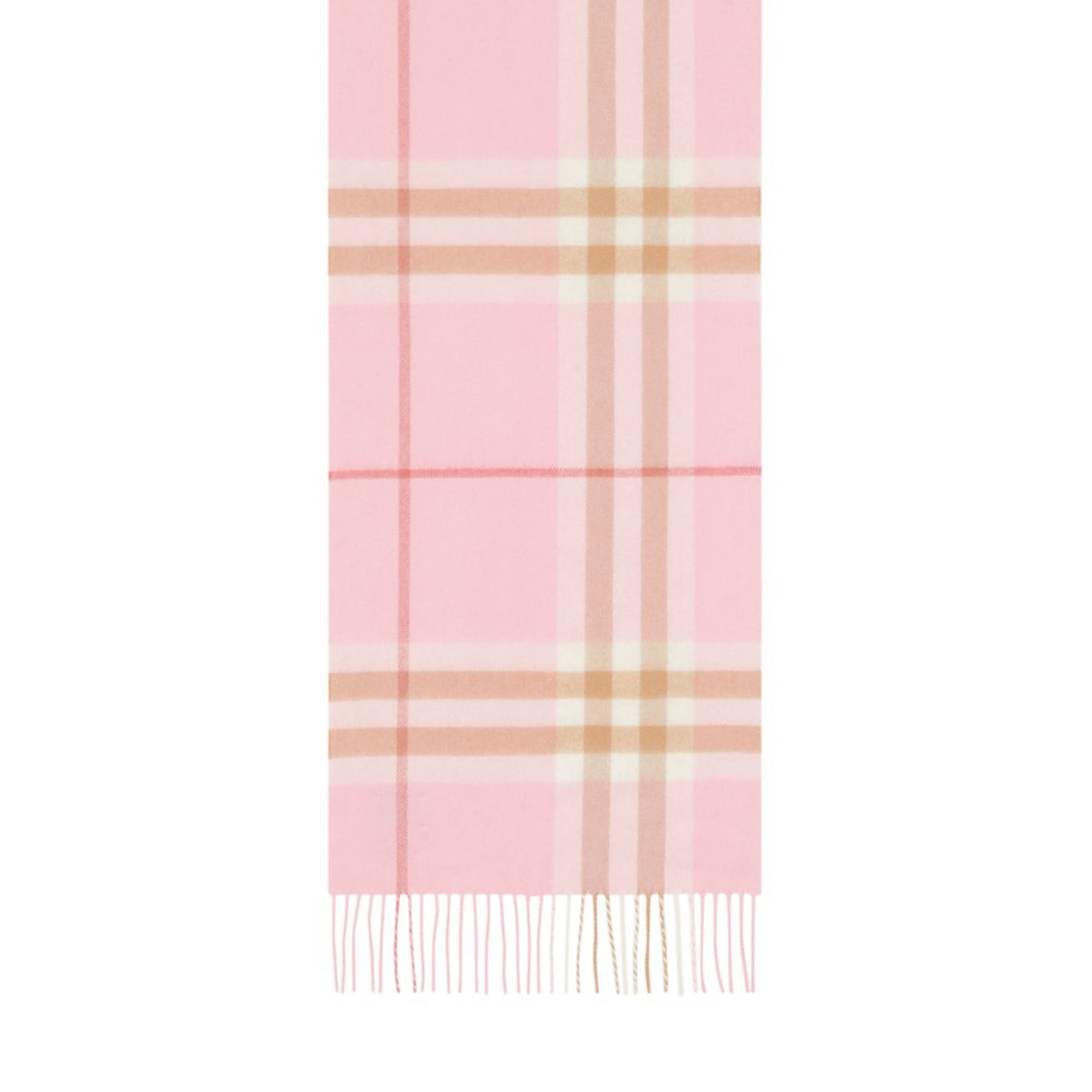 Écharpe classique en cachemire check - Rose Bonbon