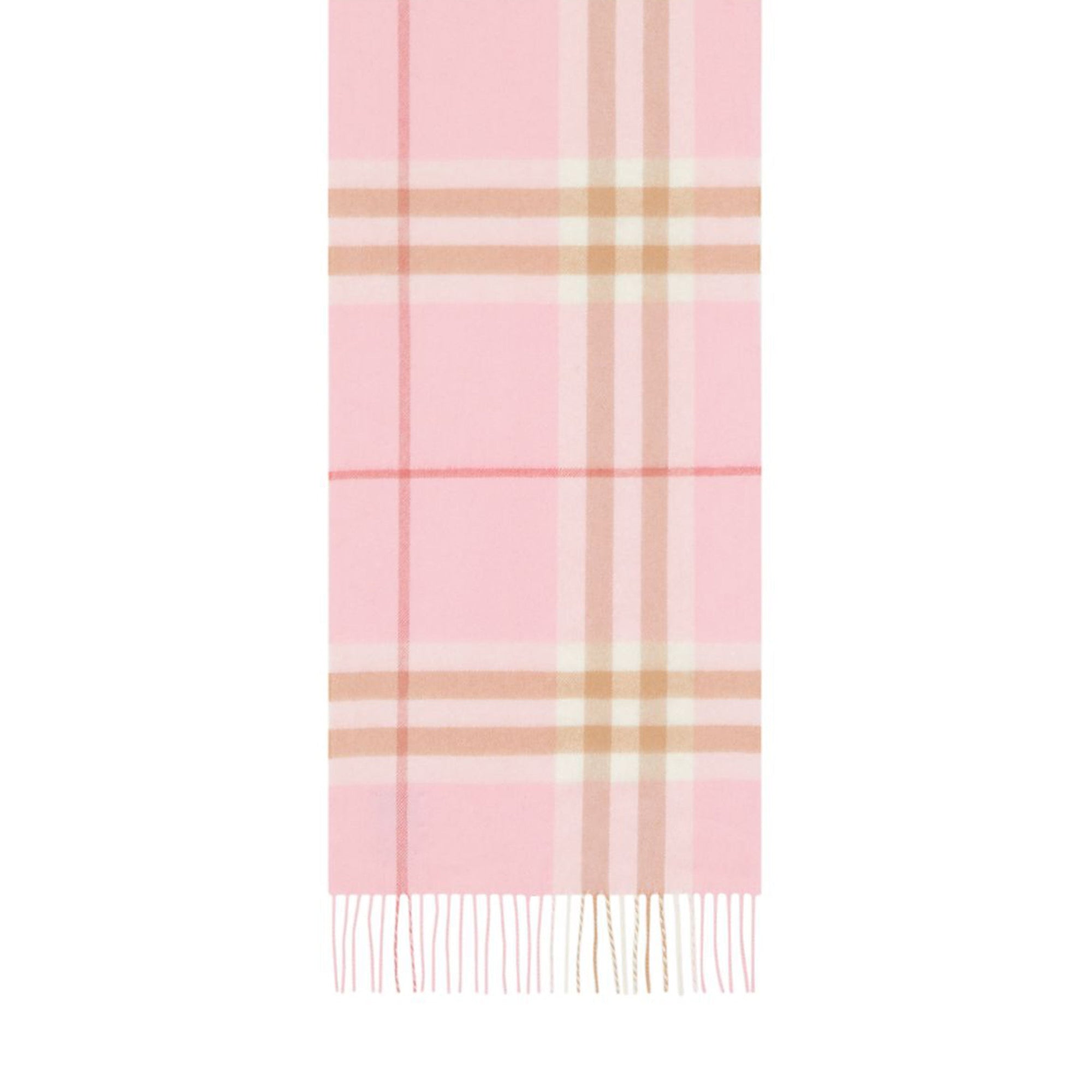 Écharpe classique en cachemire check - Rose bonbon