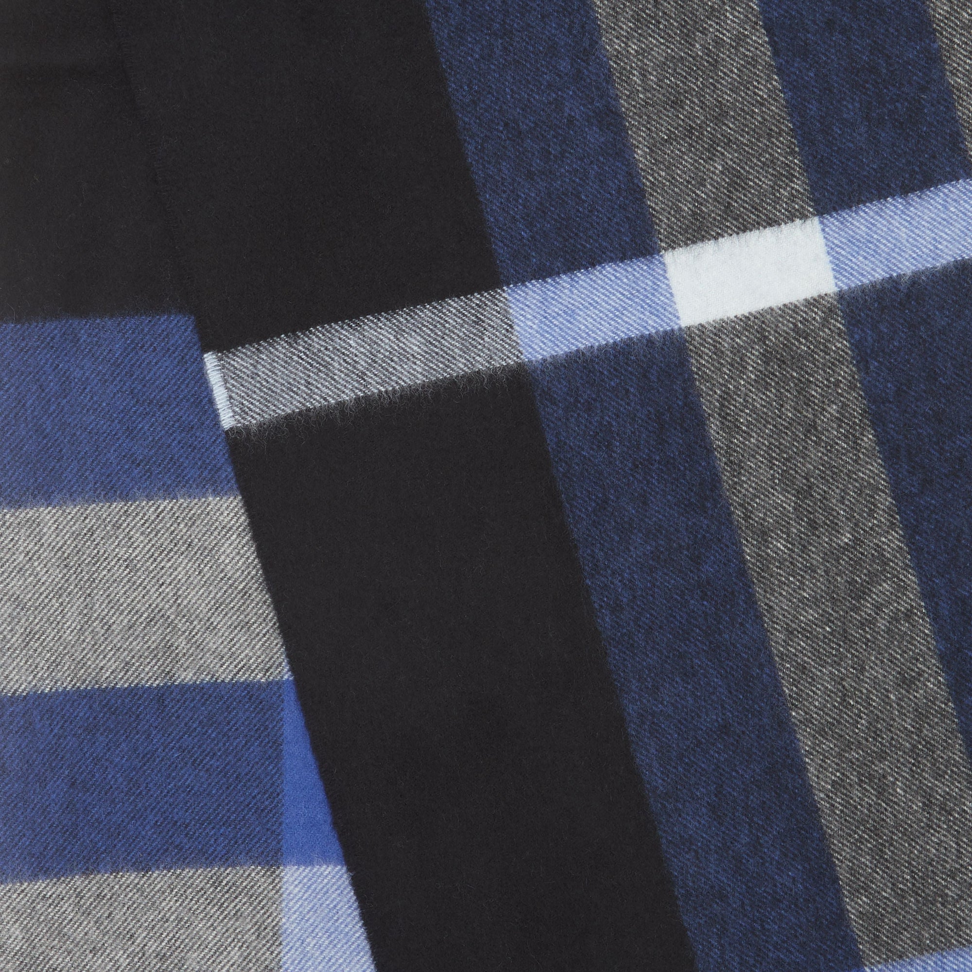 BLACK/BLUEBELL Écharpe en cachemire check