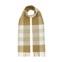 Écharpe en cachemire check - Olive intense
