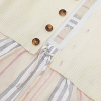 Coffret cadeau trois pièces pour bébé en coton à rayures iconiques - Stone pâle