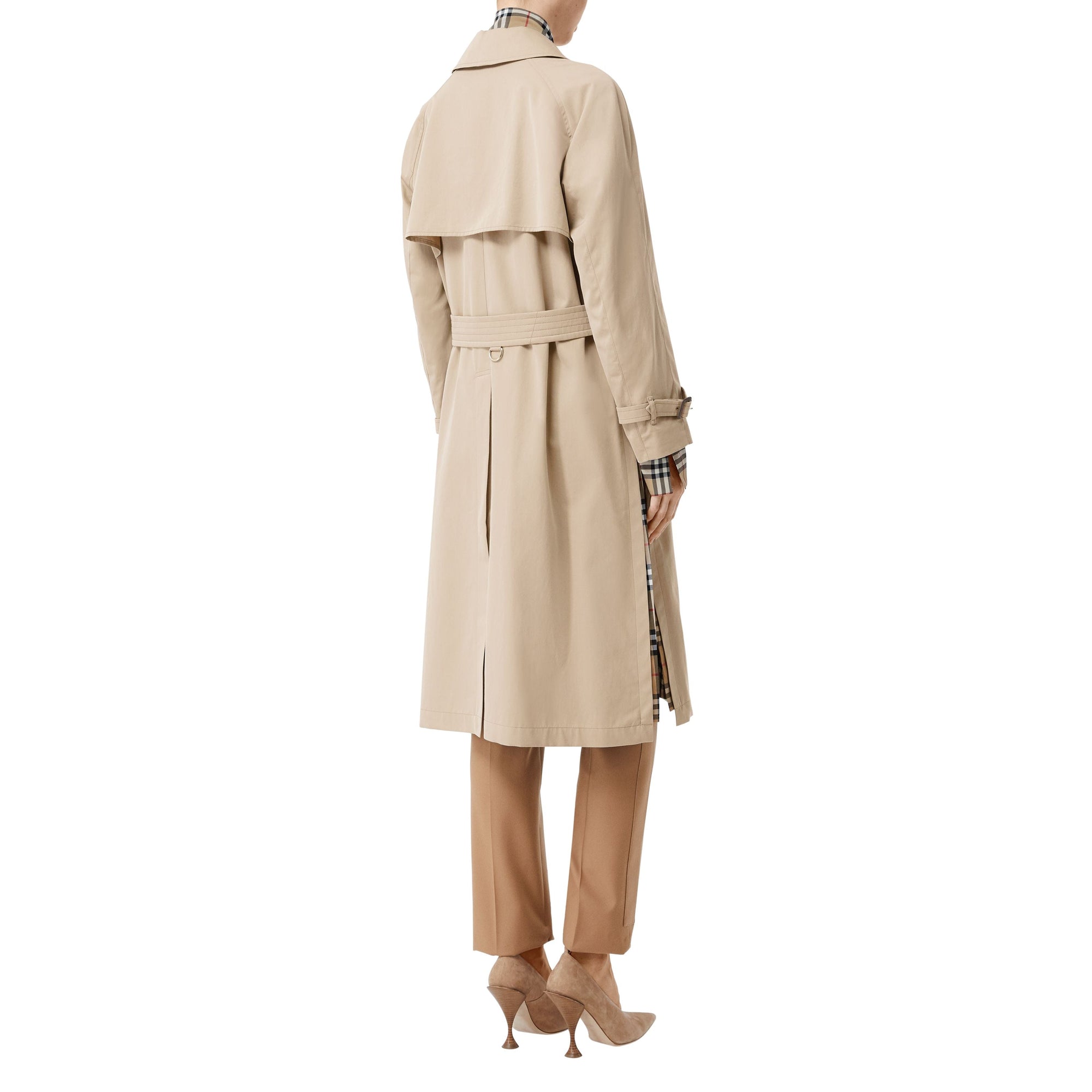 Trench en gabardine tropicale avec fente latérale - Taupe clair
