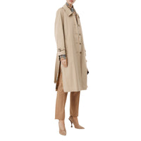Trench en gabardine tropicale avec fente latérale - Taupe clair
