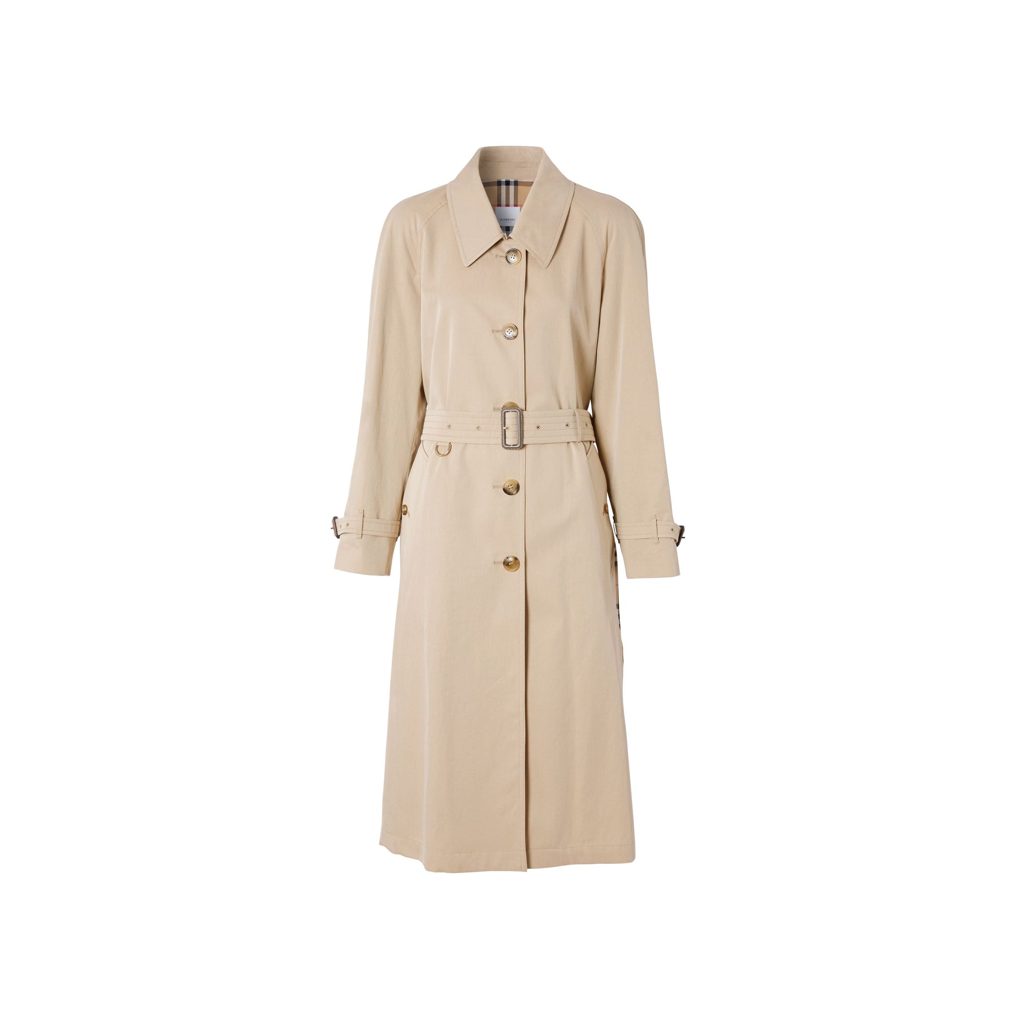 Trench en gabardine tropicale avec fente latérale - Taupe clair
