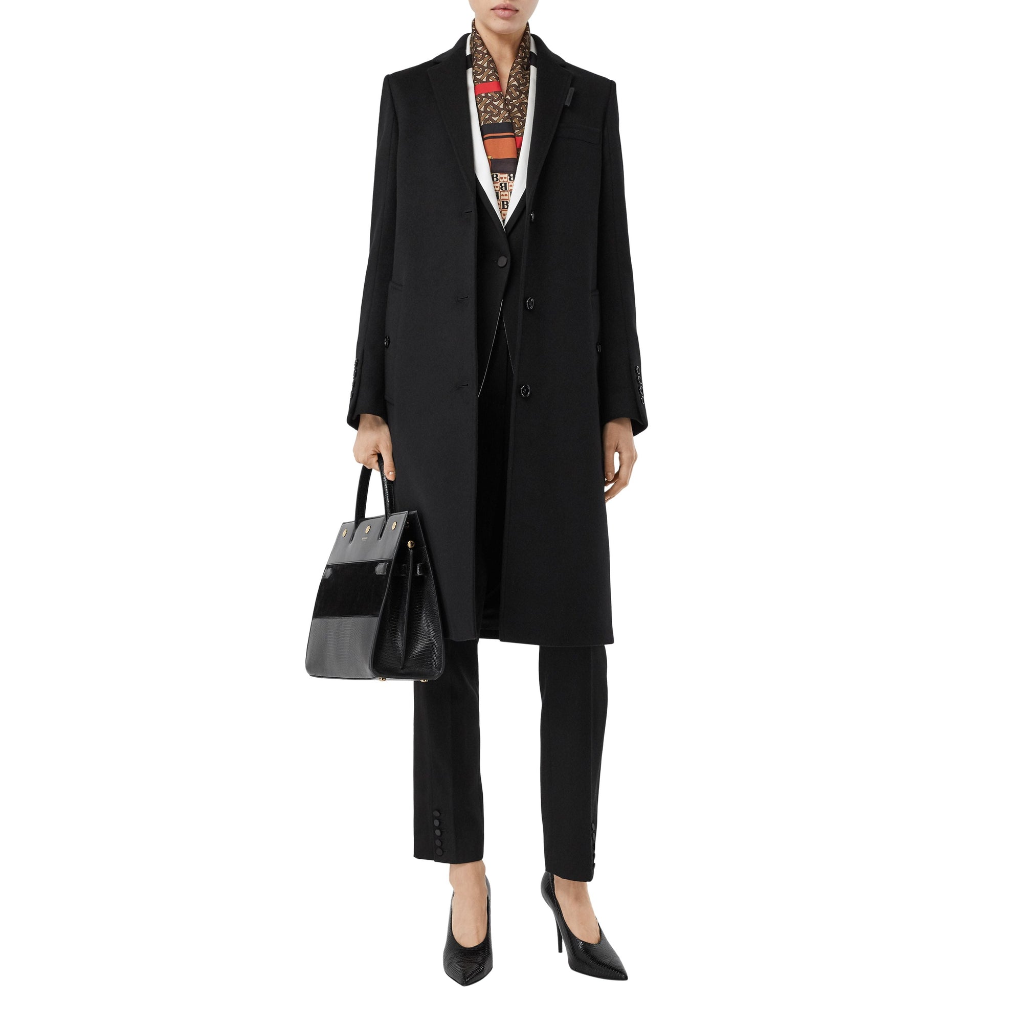 BLACK Manteau ajusté en laine et cachemire
