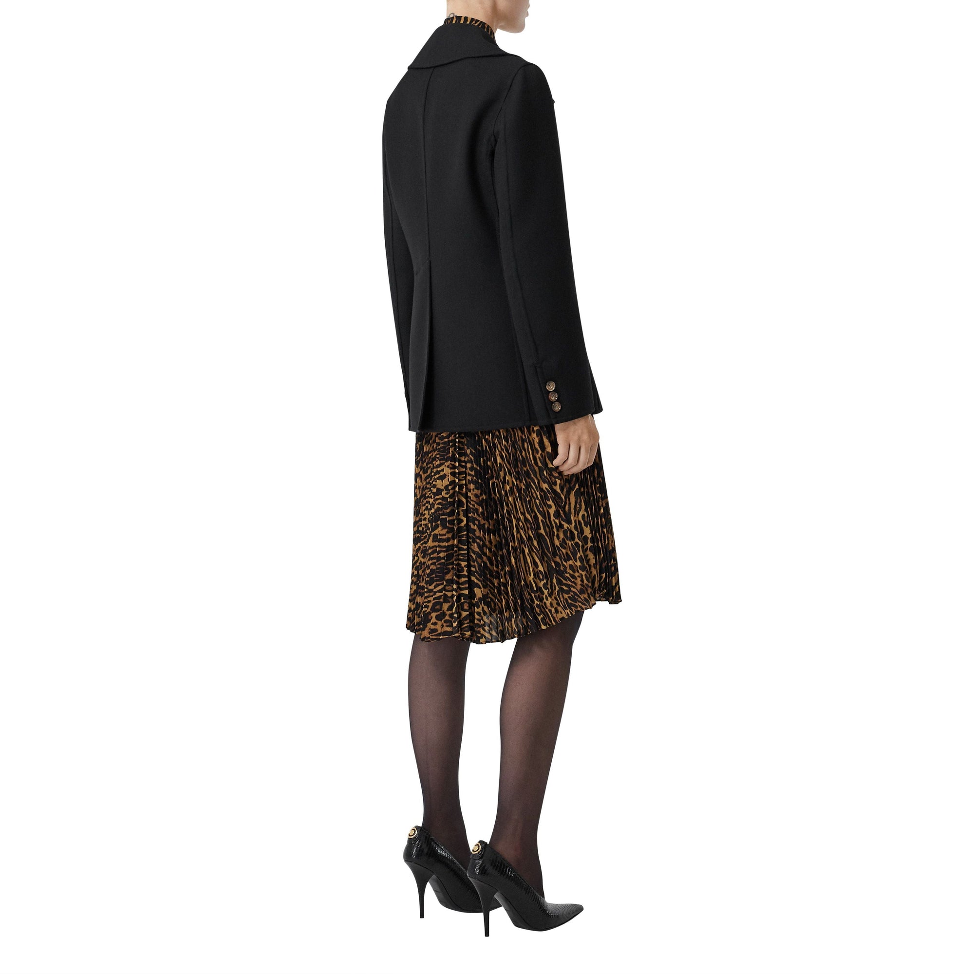 Caban en laine double face - Noir