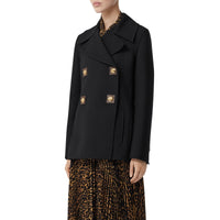 Caban en laine double face - Noir