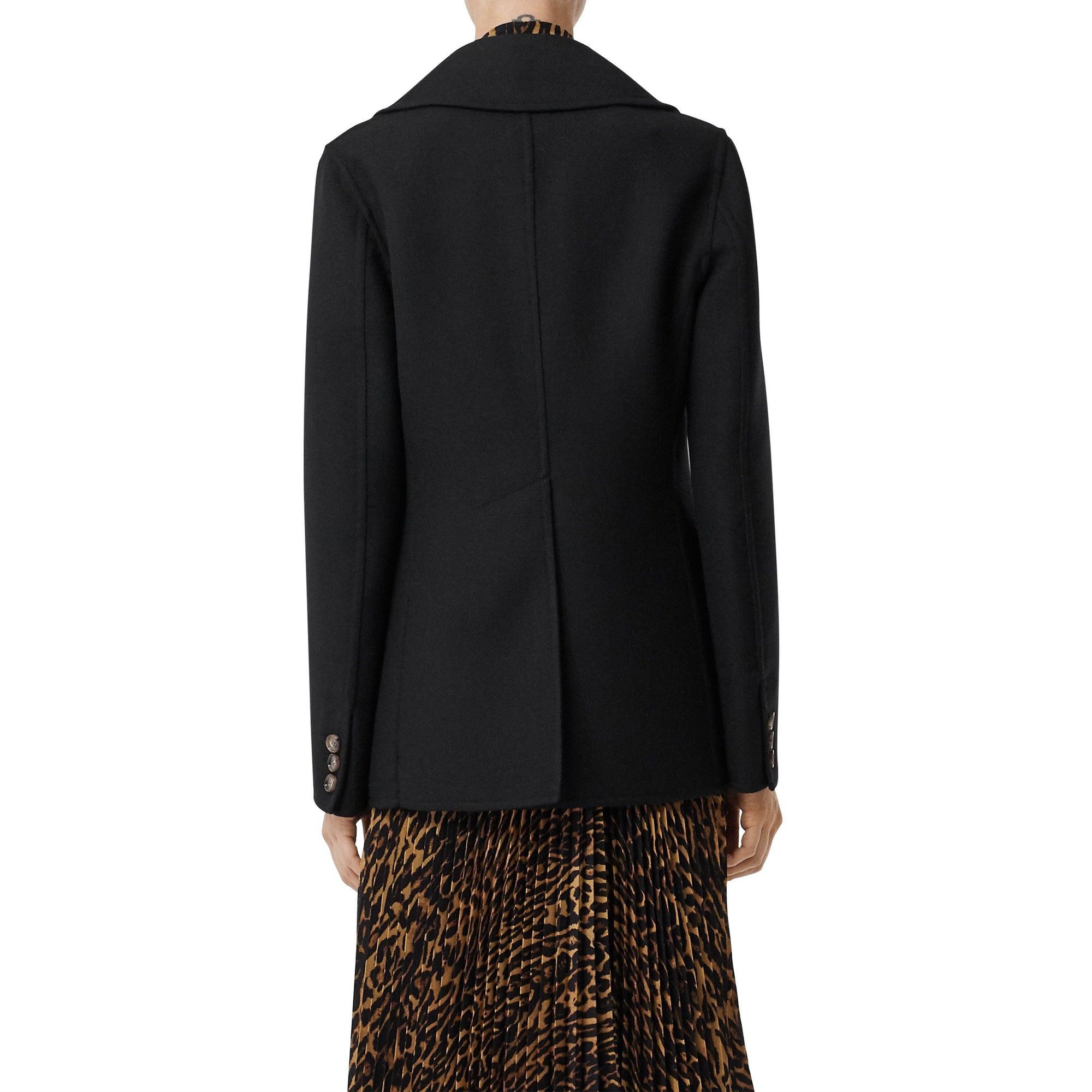 Caban en laine double face - Noir