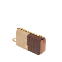 SOFT FAWN/DARK MOKA Petit sac Lola en cuir d'agneau matelassé et color-block