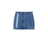 Jupe en denim japonais avec logo - Indigo