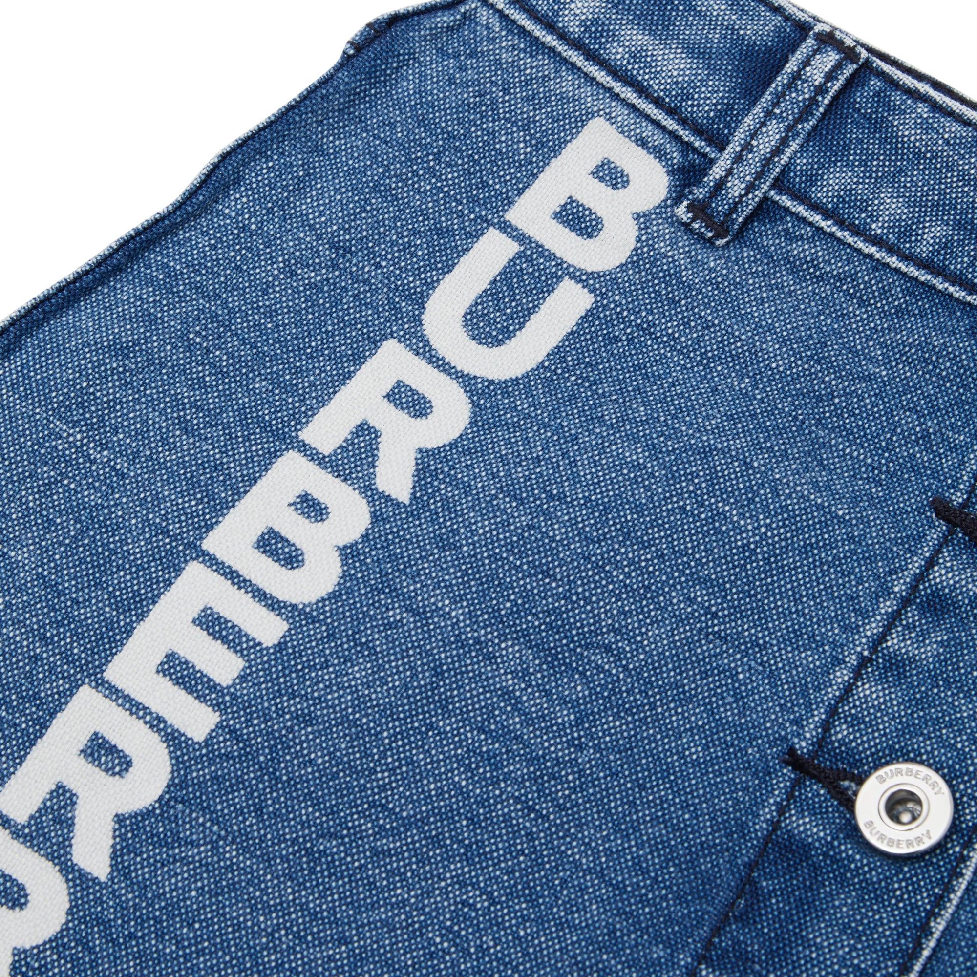 Jupe en denim japonais avec logo - Indigo