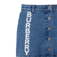 Jupe en denim japonais avec logo - Indigo