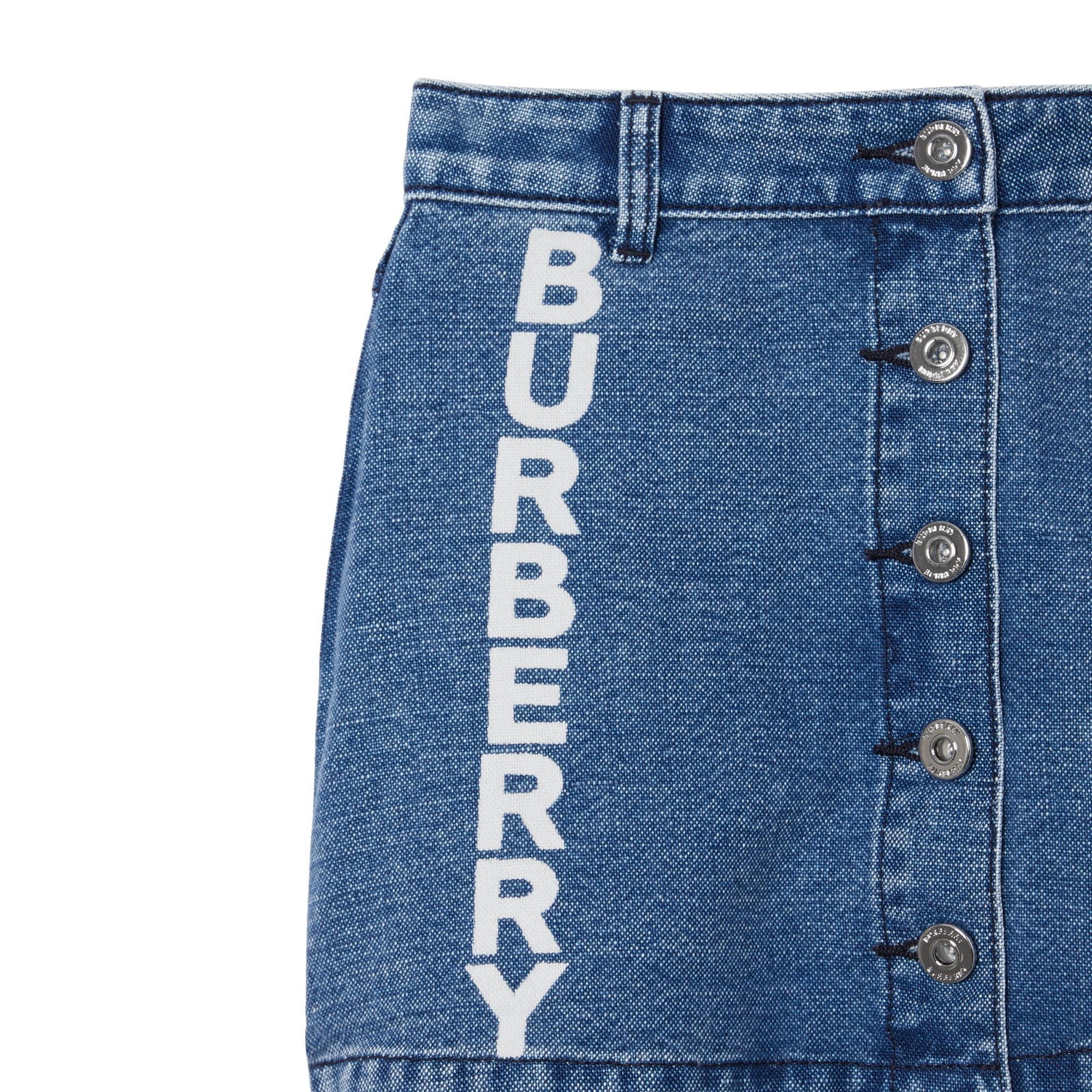 Jupe en denim japonais avec logo - Indigo