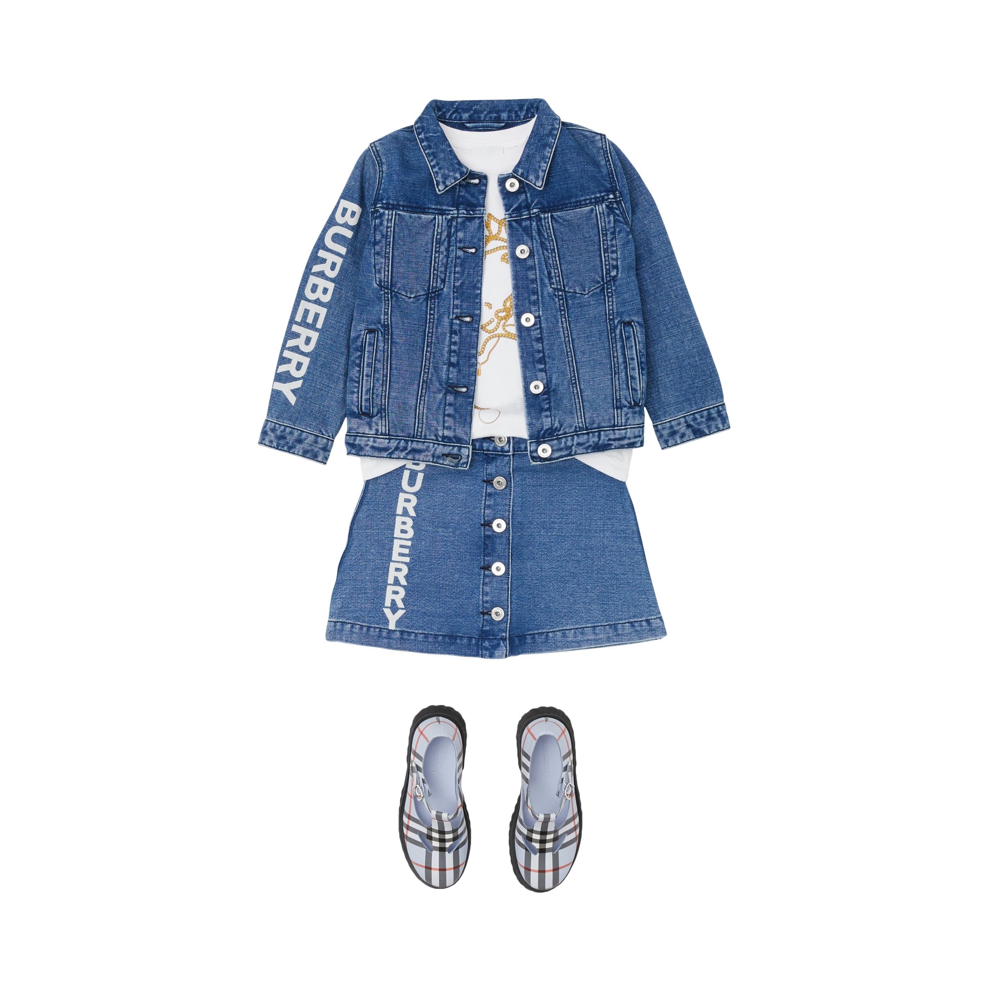 Jupe en denim japonais avec logo - Indigo