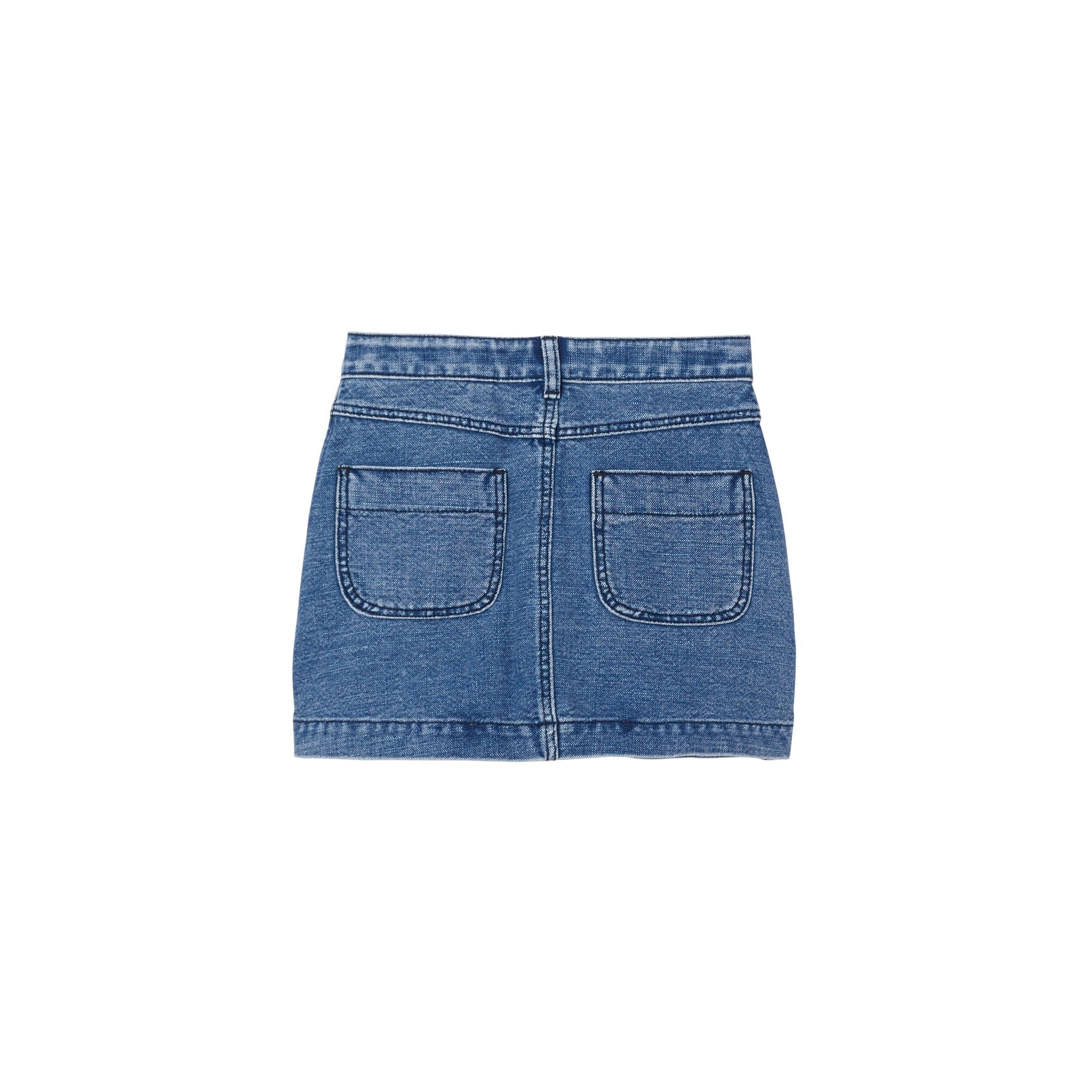 Jupe en denim japonais avec logo - Indigo