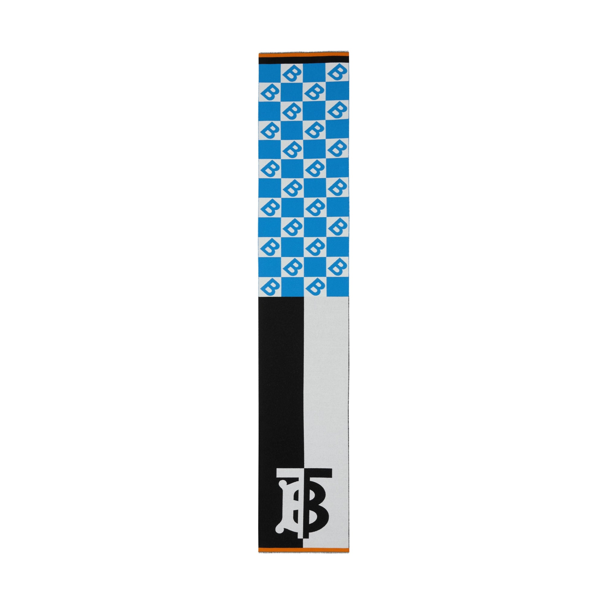 Écharpe en laine et soie avec logo en jacquard - Bleu azur