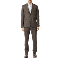 DARK BROWN Costume slim en laine