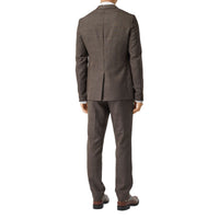 DARK BROWN Costume slim en laine