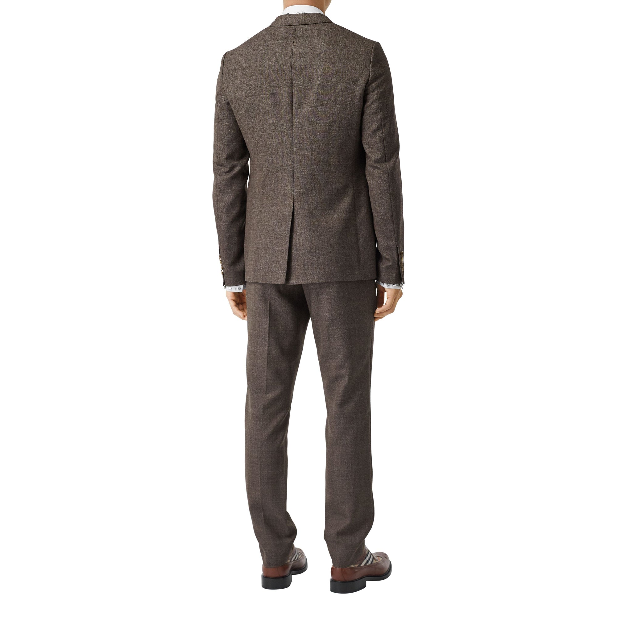 DARK BROWN Costume slim en laine