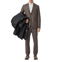 DARK BROWN Costume slim en laine