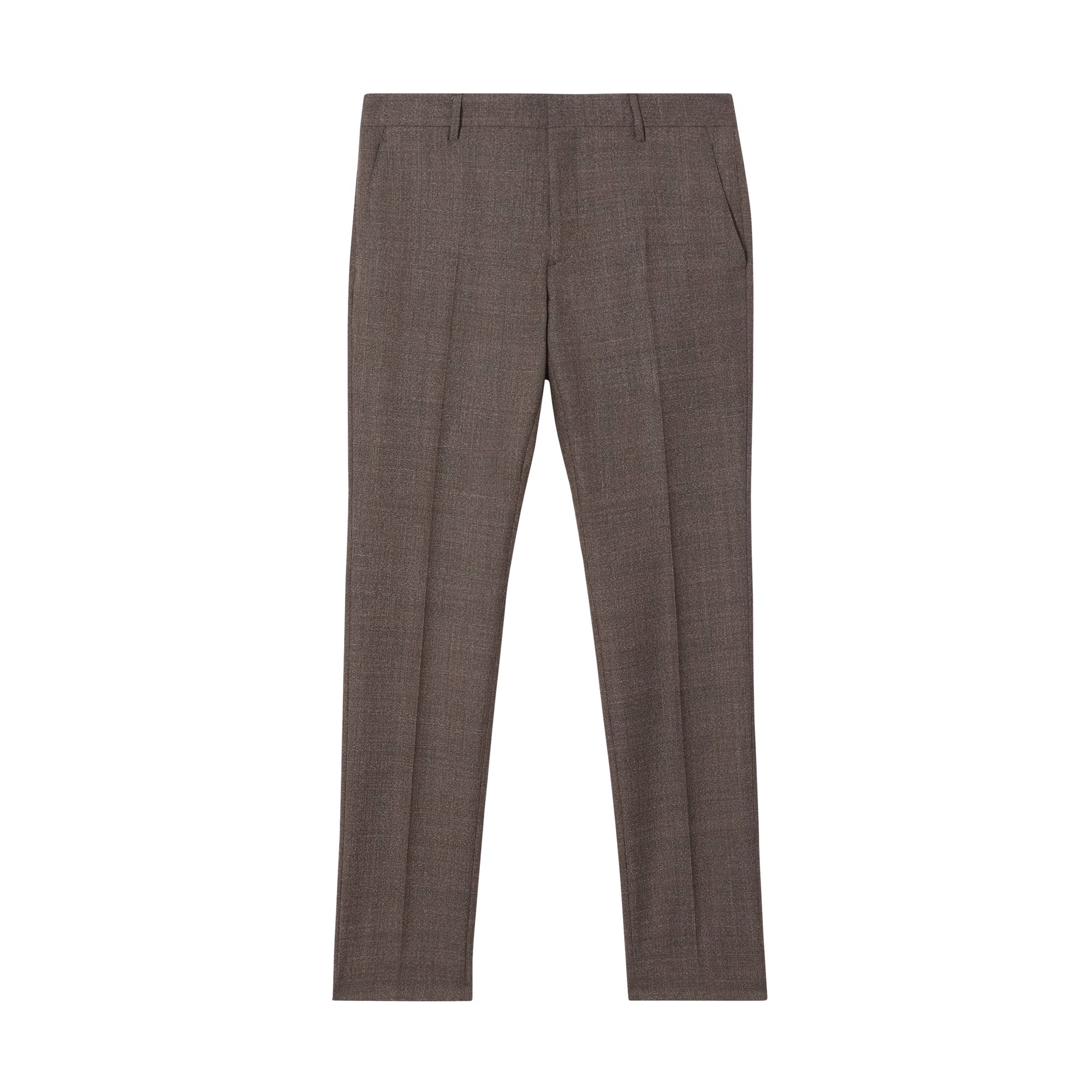 DARK BROWN Costume slim en laine