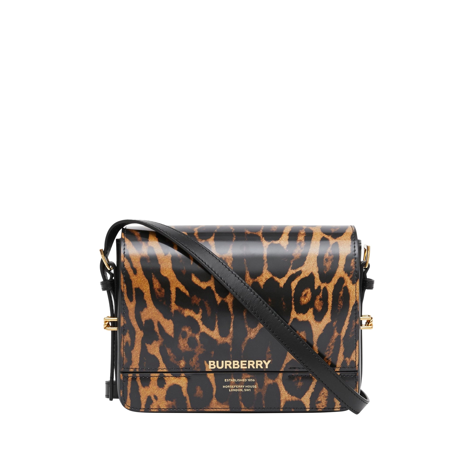 Petit sac grace en cuir à imprimé léopard - Moutarde sombre