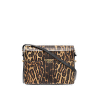 DARK MUSTARD Grand sac Grace en cuir à imprimé léopard