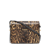 Grand sac Grace en cuir à imprimé léopard - Moutarde Sombre