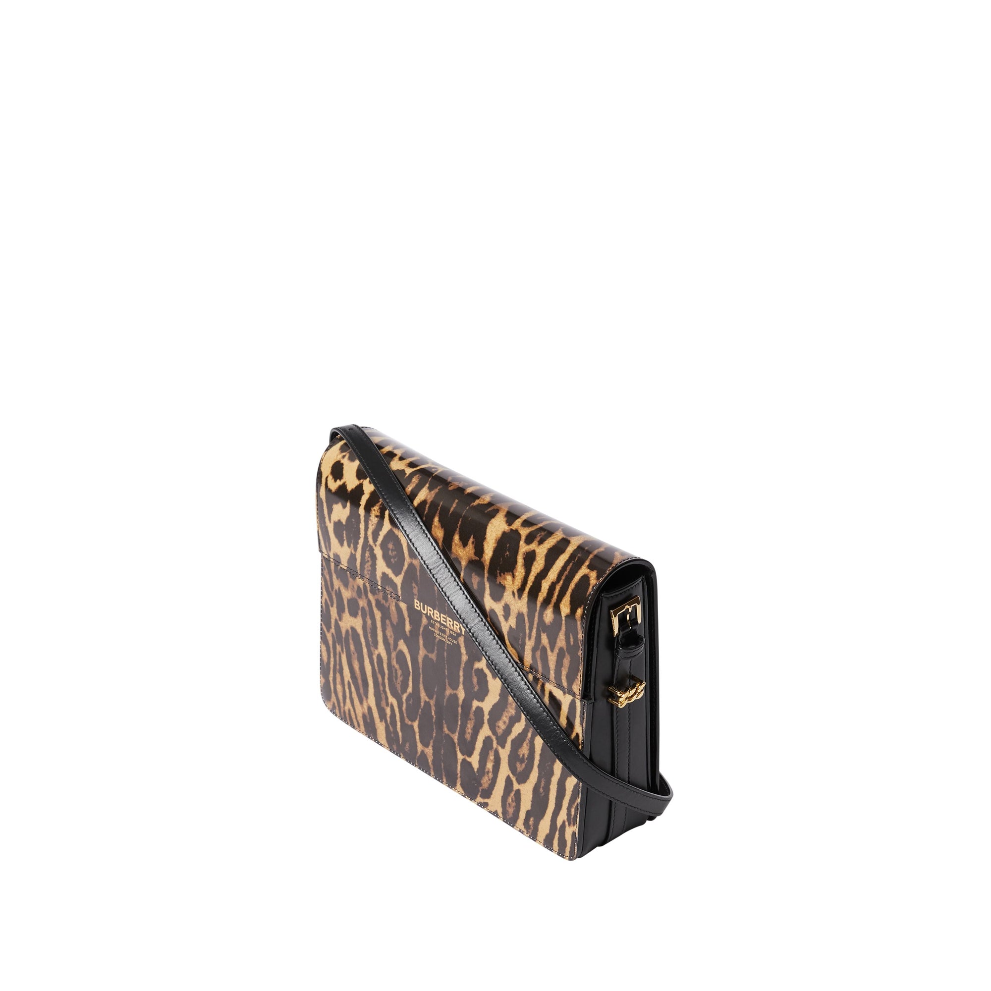 DARK MUSTARD Grand sac Grace en cuir à imprimé léopard