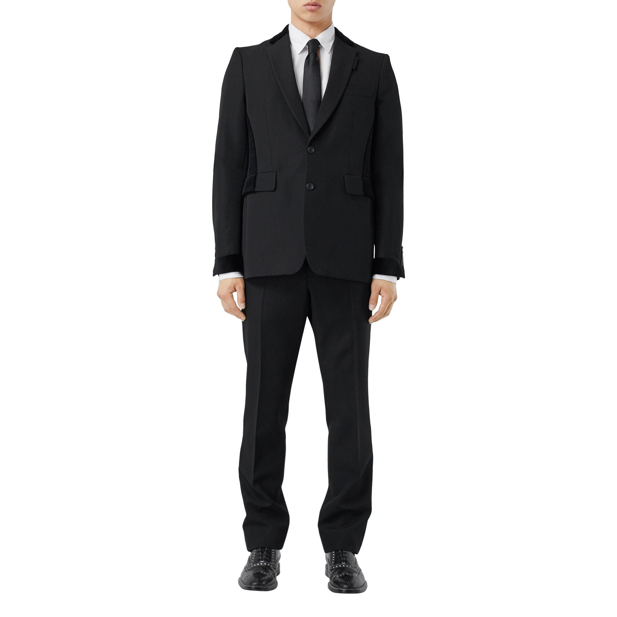 BLACK Veste de costume classique en laine avec velours