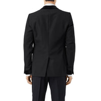 BLACK Veste de costume classique en laine avec velours