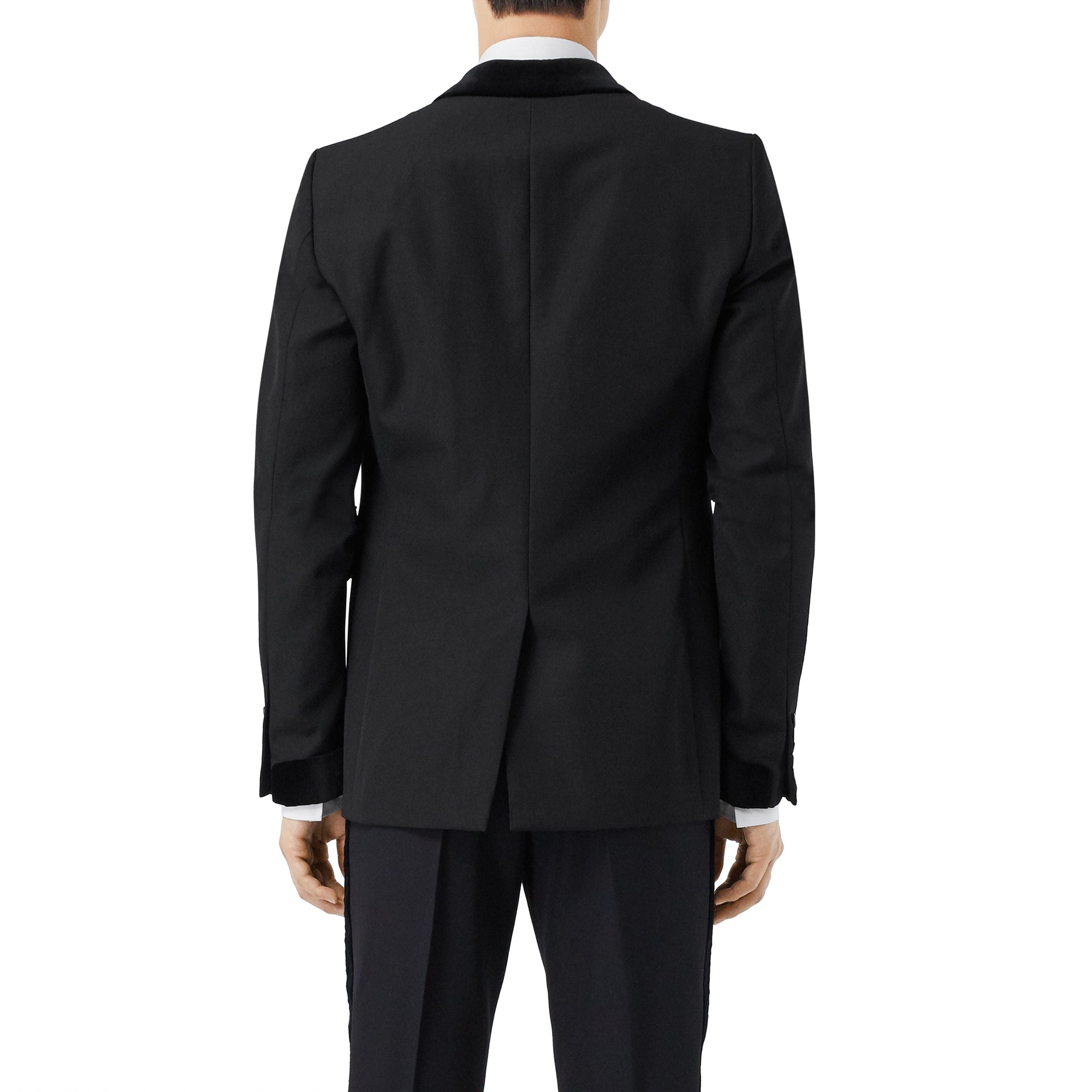 BLACK Veste de costume classique en laine avec velours