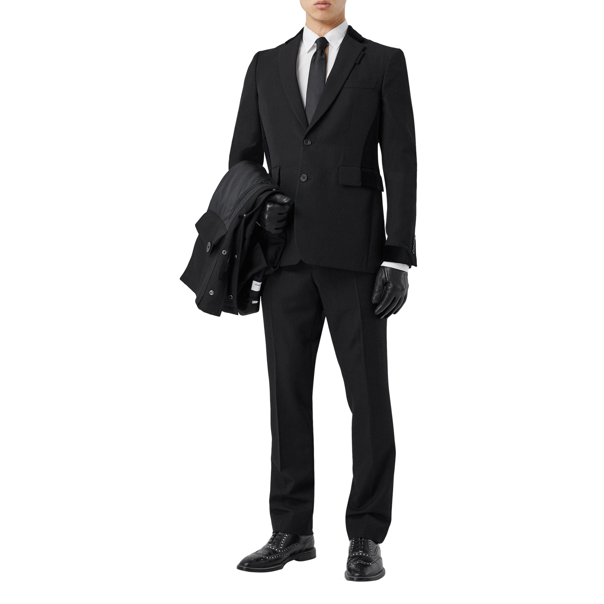 BLACK Veste de costume classique en laine avec velours