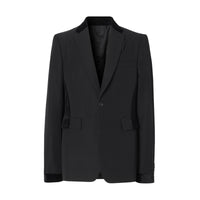 BLACK Veste de costume classique en laine avec velours
