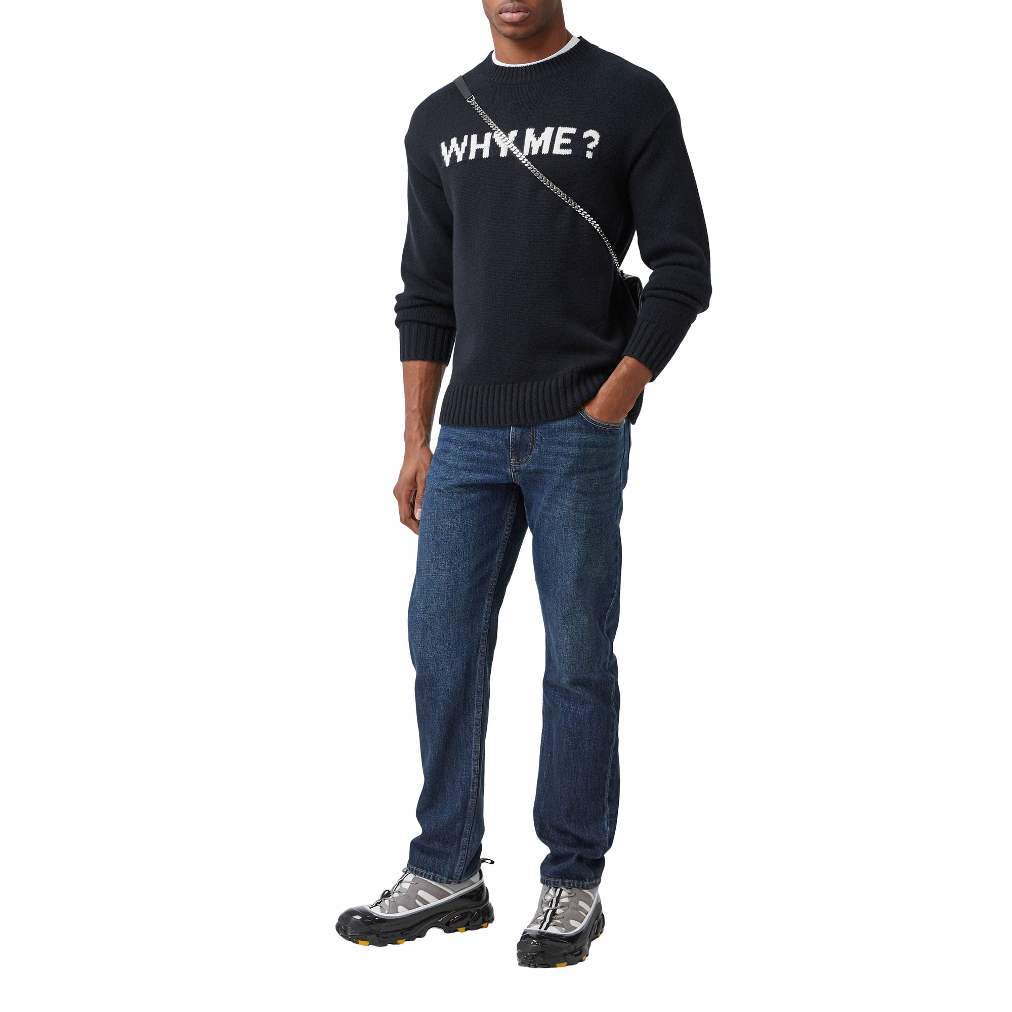 DARK INDIGO Jean droit délavé