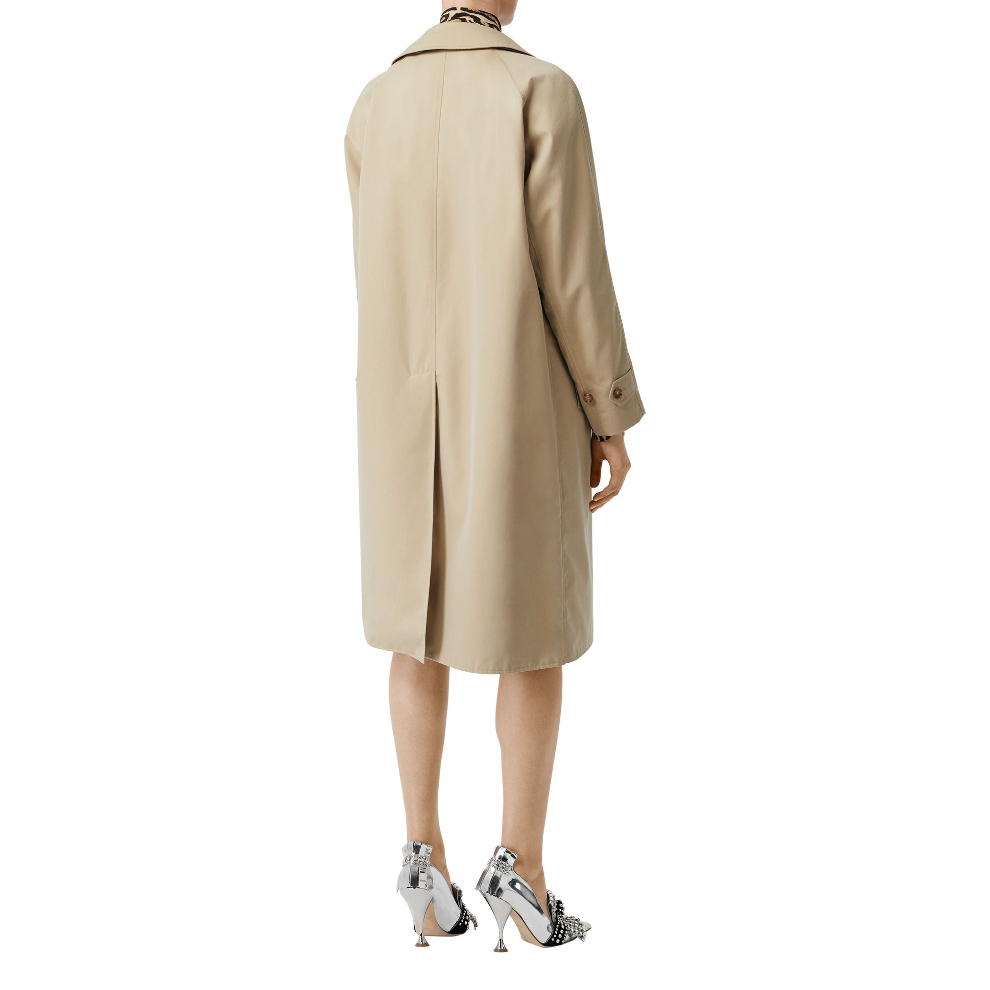 HONEY Paletot en gabardine de coton avec doublure à imprimé léopard