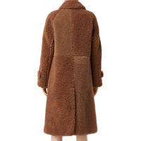 Manteau en faux shearling et poil de chameau mélangés - Marron