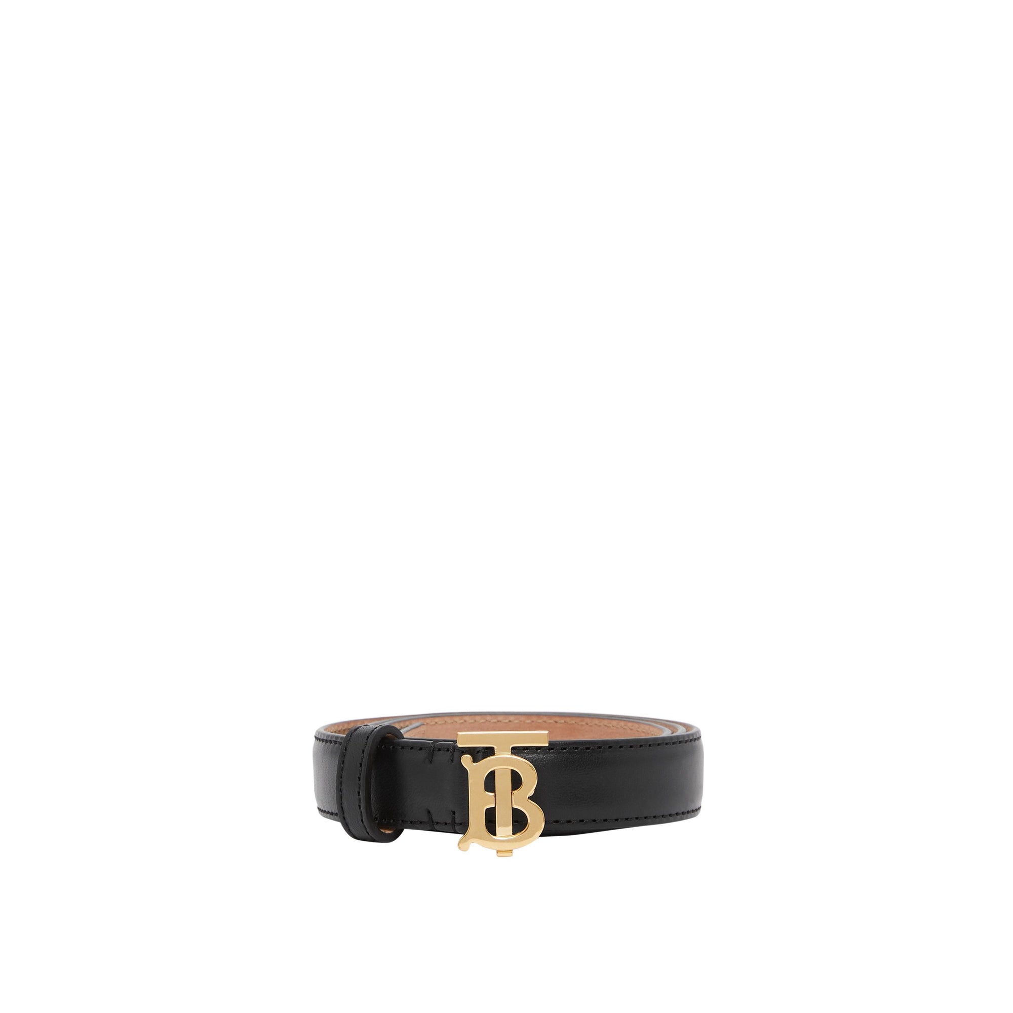 BLACK/LIGHT GOLD Ceinture en cuir Monogram