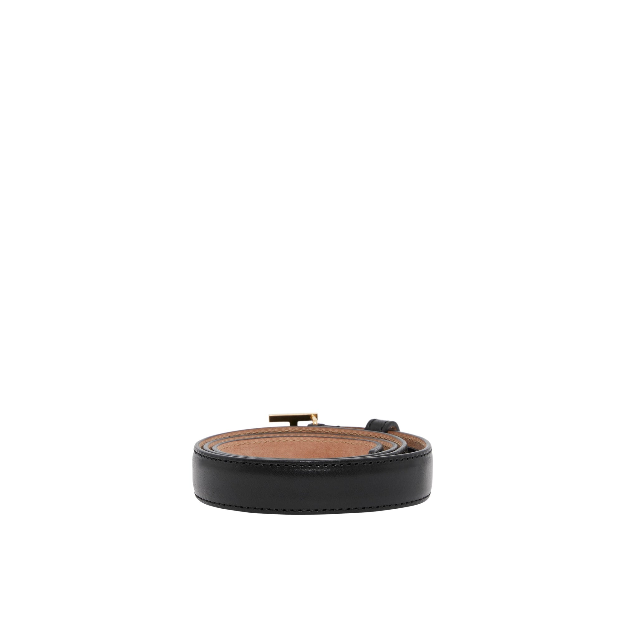 BLACK/LIGHT GOLD Ceinture en cuir Monogram