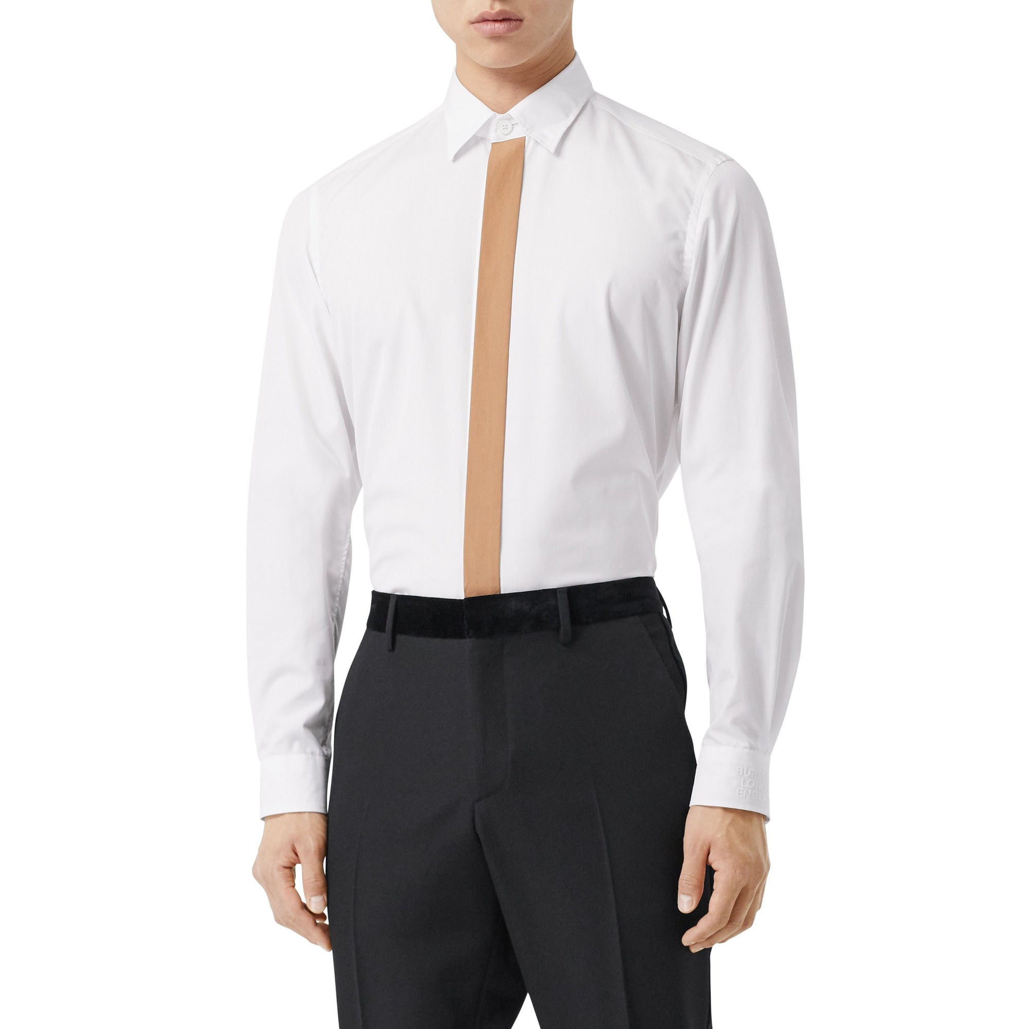 OPTIC WHITE Chemise en popeline de coton avec nœud