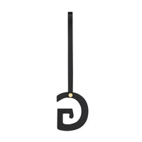 Bijou alphabet « G » en cuir clouté - Noir & Or Clair